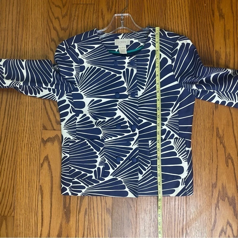 J.Crew blue white fanfare blazer separate double breasted jacket size 2 - Picture 8 of 12